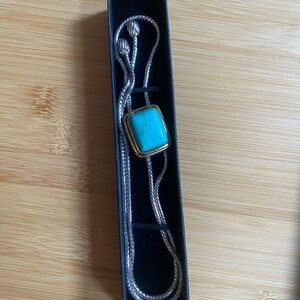 Axcexx Turquoise Stone Bolo Tie